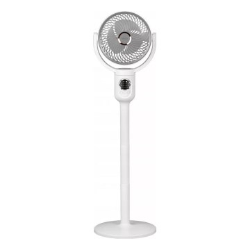 LED Rechargeable Pedestal Fan with LED Lighting LED/4.8W/5V USB 7200 mAh White + Remote Control