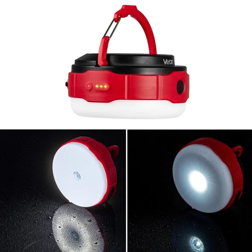LED Dimmable rechargeable solar flashlight with a power bank function LED/3W/5V 3000/4000/6500K IPX6 500 shiny 2000 mAh
