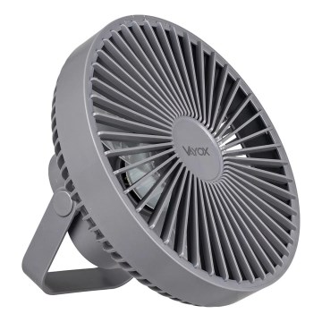 LED Rechargeable table fan with LED lighting LED/2W/5V USB 2400 mAh grey