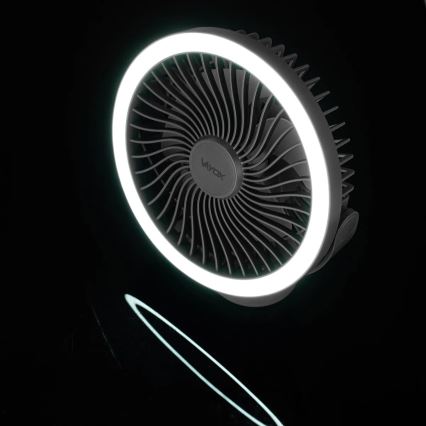 LED Rechargeable table fan with LED lighting LED/3W/5V USB 2400 mAh grey