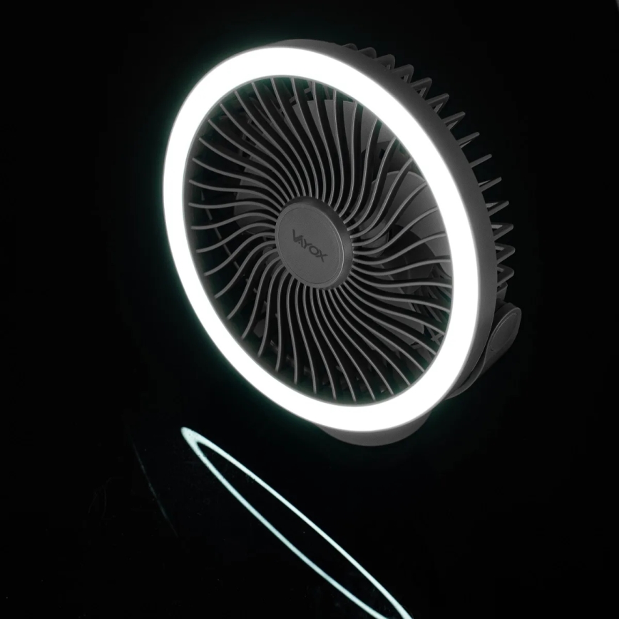 LED Rechargeable table fan with LED lighting LED/3W/5V USB 2400 mAh grey