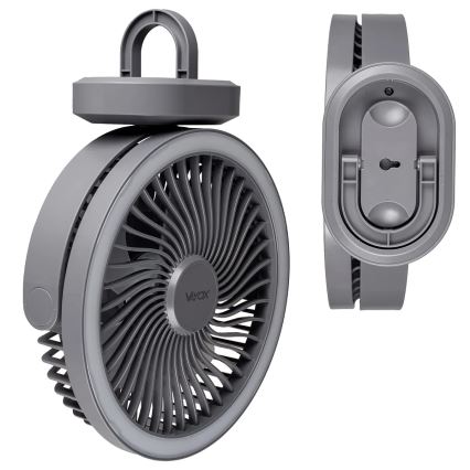 LED Rechargeable table fan with LED lighting LED/3W/5V USB 2400 mAh grey
