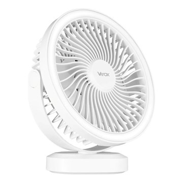 LED Rechargeable table fan with LED lighting LED/3W/5V USB 2400 mAh white