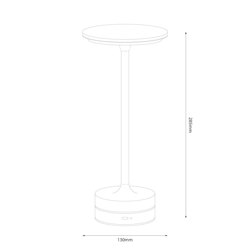 LED Rechargeable Touch-Control Table Lamp TAVOLO LED/2.5W/5V 2400 mAh 3000-6000K Gold