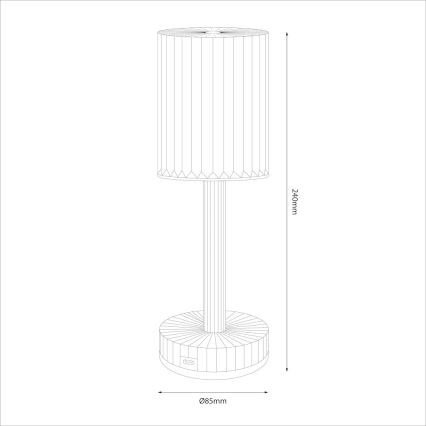 LED Rechargeable Touch Table Lamp SIMPLE LED/1W/5V 3000-6000K 2400 mAh Smoky Gray