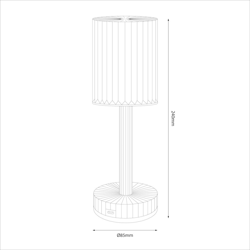 LED Rechargeable Touch Table Lamp SIMPLE LED/1W/5V 3000-6000K 2400 mAh Smoky Gray