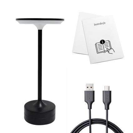 LED Rechargeable Touch Desk Lamp TAVOLO LED/2.5W/5V 2400 mAh 3000-6000K black