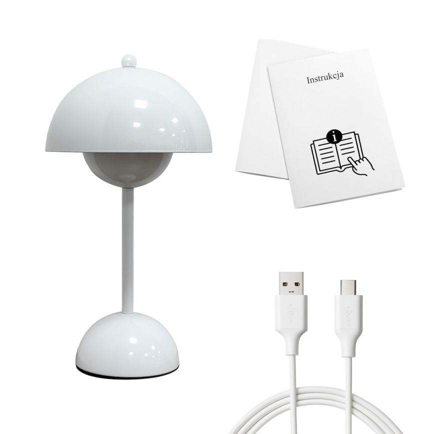 LED Rechargeable Touch Table Lamp COSTA LED/3W/5V 2400 mAh 3000-6000K White