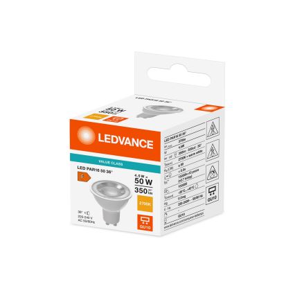 LED Reflector Bulb PAR16 GU10/4.5W/230V 2700K 36° - Ledvance