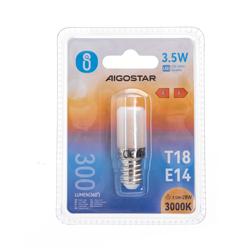 LED Refrigerator bulb T18 E14/3,5W/230V 3000K - Aigostar