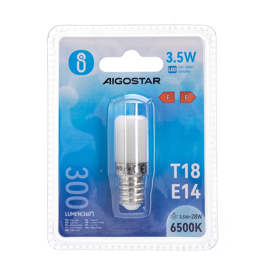LED Refrigerator bulb T18 E14/3,5W/230V 6500K - Aigostar
