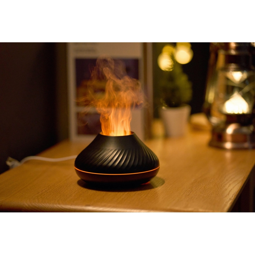 LED RGB Aroma diffuser with flame imitation LED/6,5W/5V 130ml black