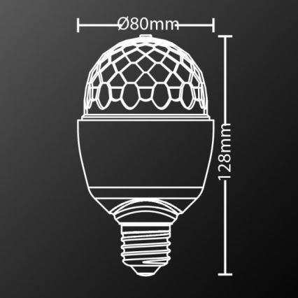 LED RGB Bulb DISCO A60 E27/3W/230V