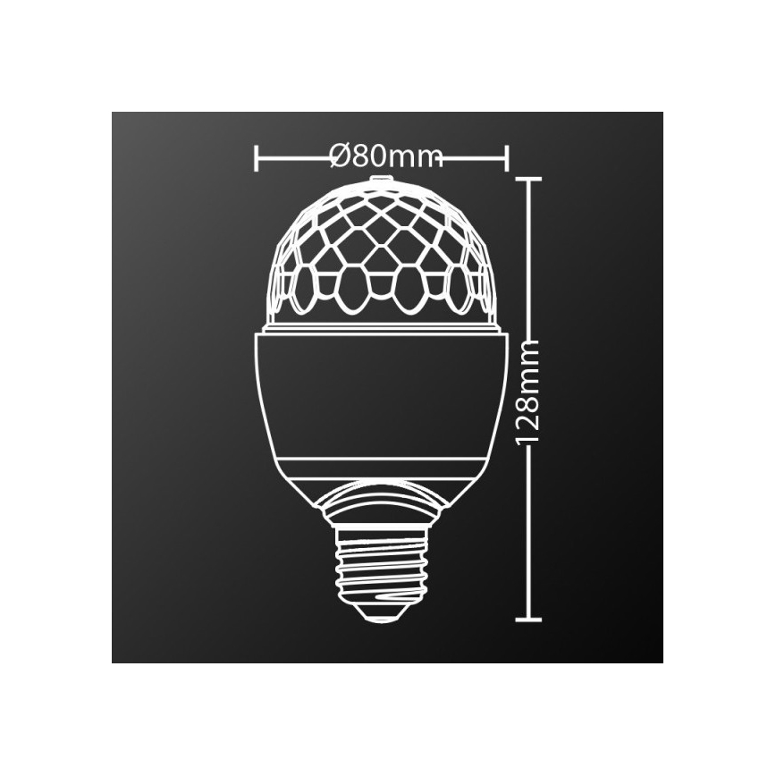 LED RGB Bulb DISCO A60 E27/3W/230V
