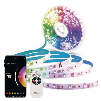 LED RGB+CCT Dimmable strip GOSMART LED/21W/230V 5 m 2700-6500K IP44 Wi-Fi + remote control