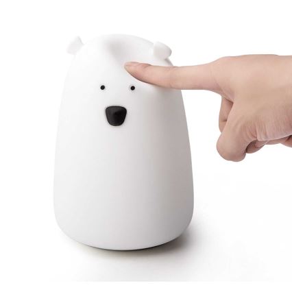 LED RGB Children's touch lamp BEAR LED/0,8W/5V white + USB