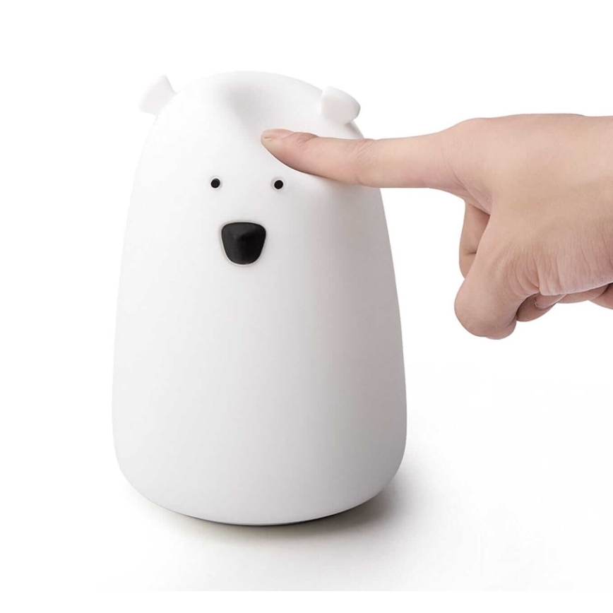 LED RGB Children's touch lamp BEAR LED/0,8W/5V white + USB