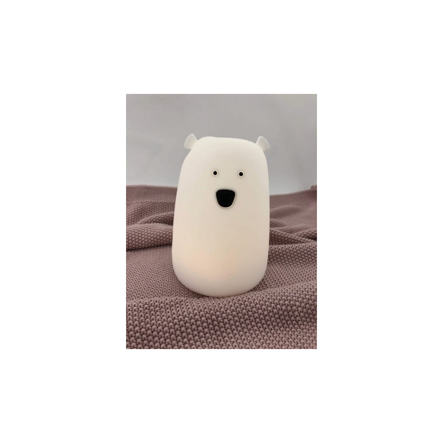 LED RGB Children's touch lamp BEAR LED/0,8W/5V white + USB