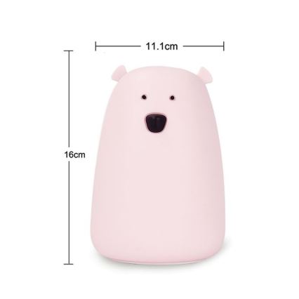 LED RGB Children's touch lamp BEAR LED/0,8W/5V white + USB