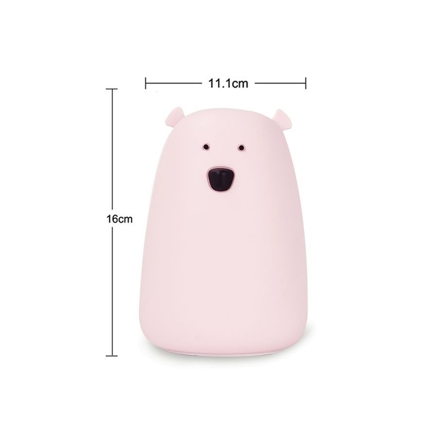 LED RGB Children's touch lamp BEAR LED/0,8W/5V white + USB