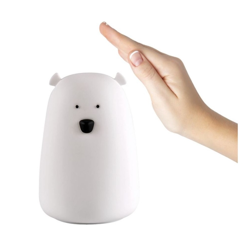 LED RGB Children's touch lamp BEAR LED/0,8W/5V white + USB