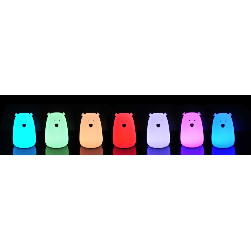 LED RGB Children's touch lamp BEAR LED/0,8W/5V white + USB