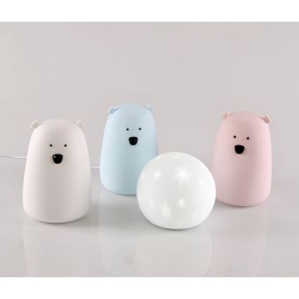 LED RGB Children's touch lamp BEAR LED/0,8W/5V white + USB