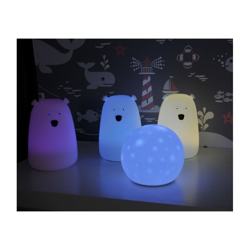 LED RGB Children's touch lamp BEAR LED/0,8W/5V white + USB