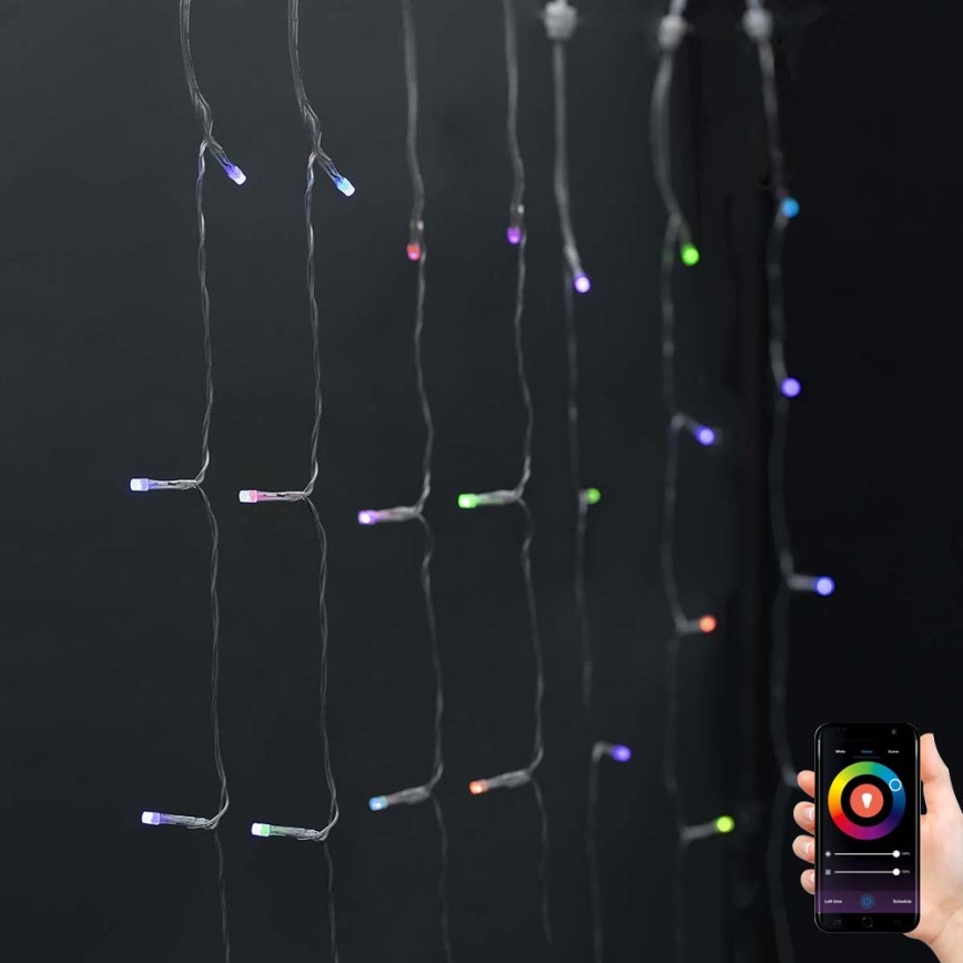 LED RGB Christmas curtain 180xLED/7 functions 6m IP65 Wi-Fi Tuya