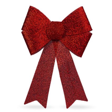 LED RGB Christmas decoration 11xLED/3xLR44 40x30 cm red bow