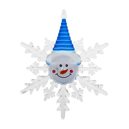 LED RGB Christmas Decoration with Suction Cup — Snowman, LED (3×LR44 batteries), Red/Blue/Green