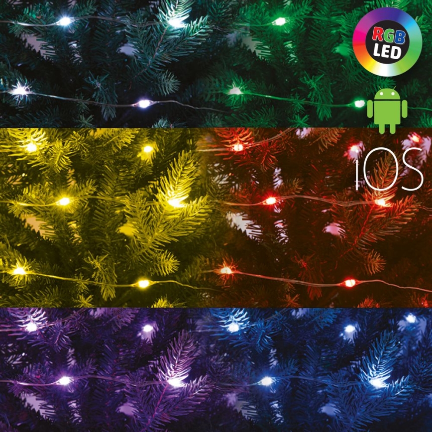 LED RGB Christmas dimmable chain 200xLED/29 functions 20,4m