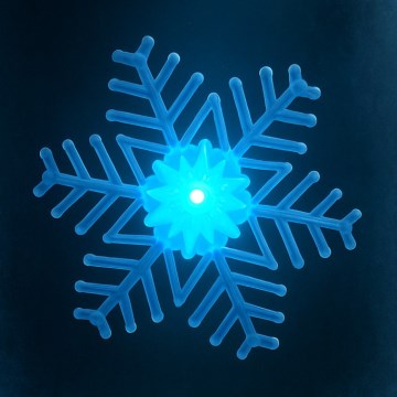 LED RGB Christmas Snowflake Decoration with Suction Cup, LED/3xLR44