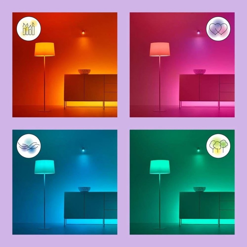 LED RGB Dimmable bulb A60 E27/8,5W/230V 2200-6500K Wi-Fi - WiZ