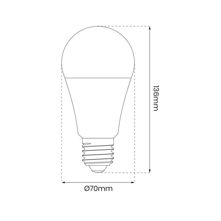 LED RGB Dimmable bulb A70 E27/11W/230V 2700-6500K Wi-Fi Tuya