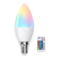 LED RGB Dimmable bulb E14/4,8W/230V 3000K + remote control - Aigostar