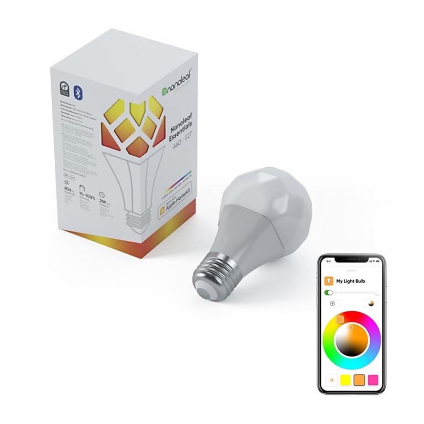 LED RGB Dimmable bulb ESSENTIALS A19 E27/8W/230V 2700-6500K - Nanoleaf