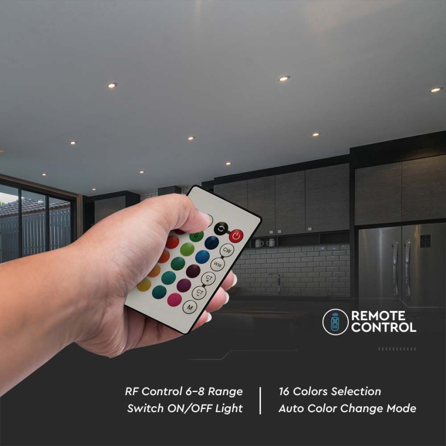 LED RGB Dimmable bulb GU10/4,8W/230V 3000K + remote control