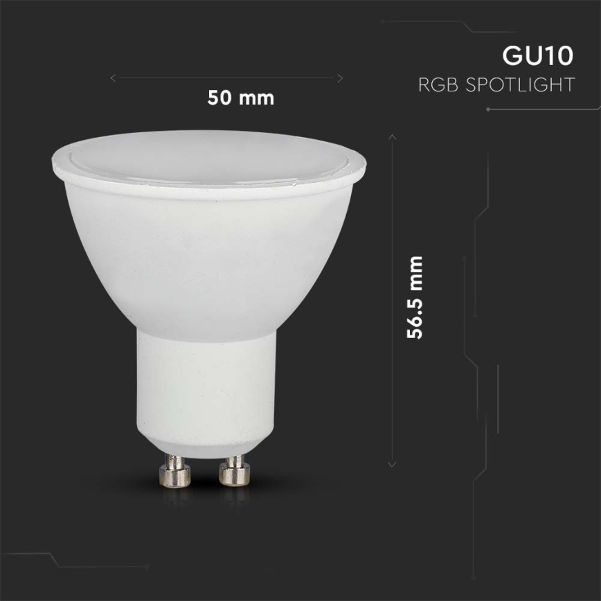 LED RGB Dimmable bulb GU10/4,8W/230V 3000K + remote control