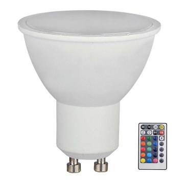 LED RGB Dimmable bulb GU10/4,8W/230V 4000K + remote control