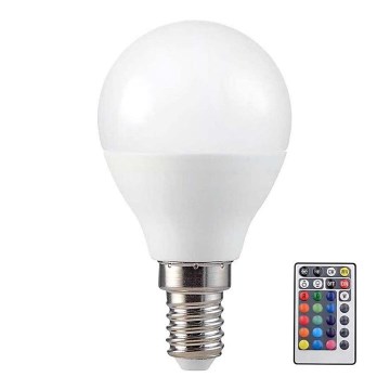 LED RGB Dimmable bulb P45 E14/4,8W/230V 3000K + remote control