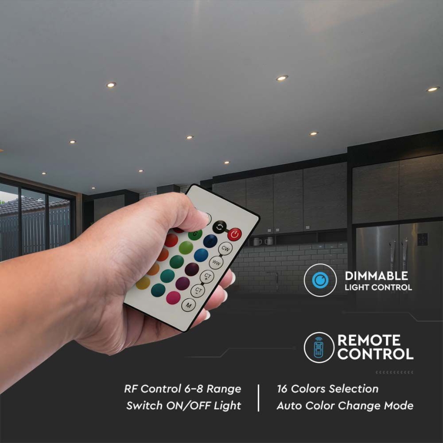 LED RGB Dimmable bulb P45 E14/4,8W/230V 3000K + remote control