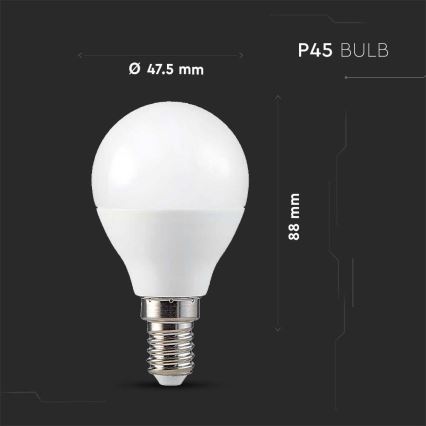 LED RGB Dimmable bulb P45 E14/4,8W/230V 3000K + remote control