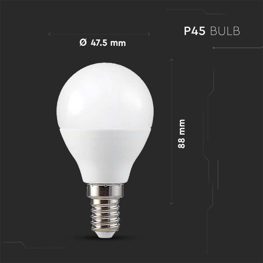 LED RGB Dimmable bulb P45 E14/4,8W/230V 3000K + remote control