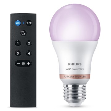 LED RGB Dimmable bulb Philips SMART A60 E27/8,5W/230V 2200-6500K + remote control