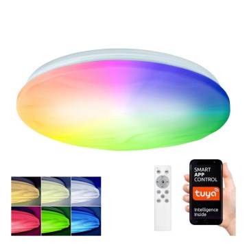 LED RGB Dimmable ceiling light WAVE LED/30W/230V Wi-Fi Tuya + remote control