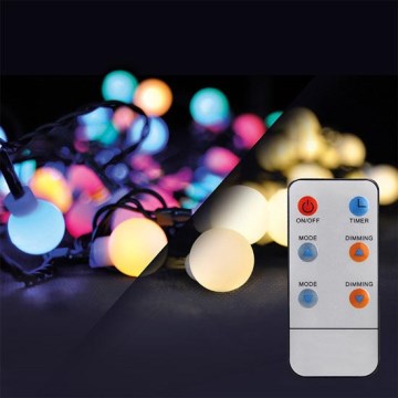 LED RGB Dimmable Christmas outdoor chain 200xLED/8 functions 25m IP44 + remote control