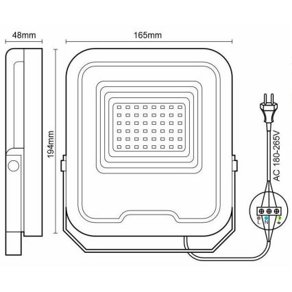 LED RGB Dimmable floodlight LED/30W/230V 3000K-6500K Wi-Fi Tuya IP65