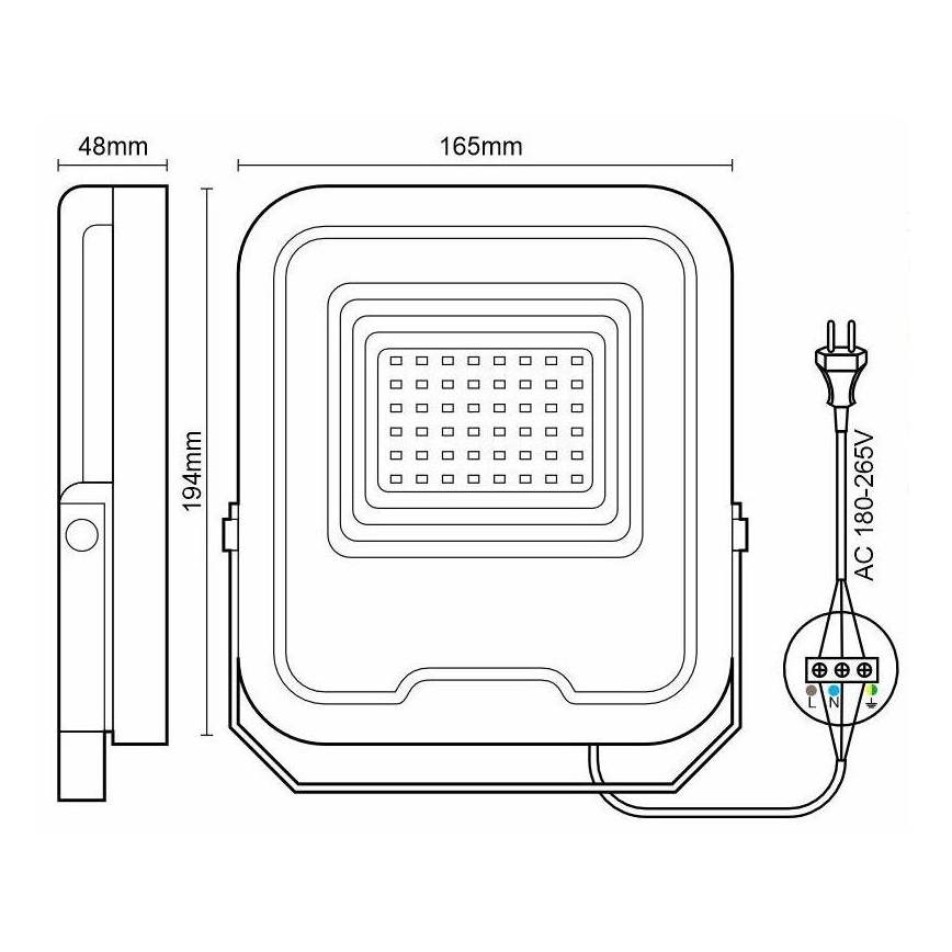 LED RGB Dimmable floodlight LED/30W/230V 3000K-6500K Wi-Fi Tuya IP65