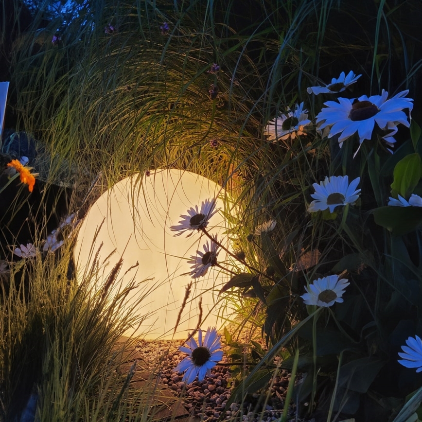 LED RGB Dimmable outdoor lamp GLOBO 1xE27/8,5W/230V d. 40 cm IP44 + remote control